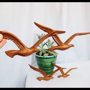 Vintage Seabirds Seagull Wall Decor Faux Wood